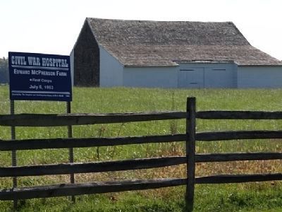 McPherson Barn west side and hospital sign. Click for full size. McPherson Barn west side and hospital sign image. Click for full size.