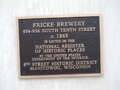 Fricke Brewery Marker image. Click for full size.