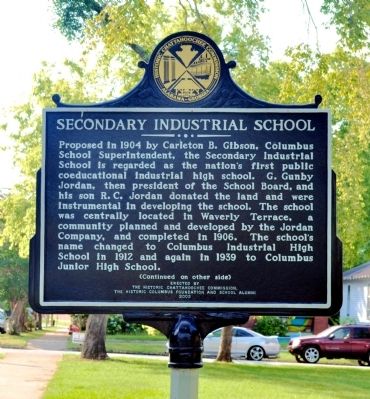 Secondary Industrial School Marker, Side 1 image. Click for full size.