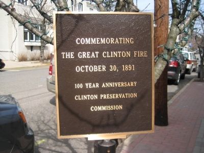 The Great Clinton Fire Marker image. Click for full size.