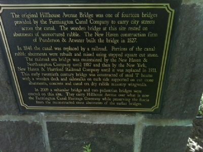 Hillhouse Avenue Bridge Marker. Click for full size. Hillhouse Avenue Bridge Marker image. Click for full size.