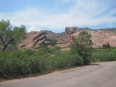 Red Rocks Amphitheater from the road. image. Click for full size.