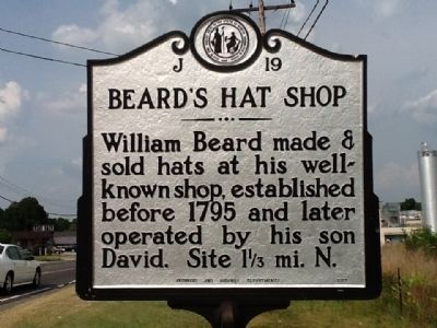 Beard's Hat Shop Marker image. Click for full size.