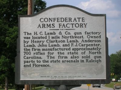 Confederate Arms Factory Marker. Click for full size. Confederate Arms Factory Marker image. Click for full size.