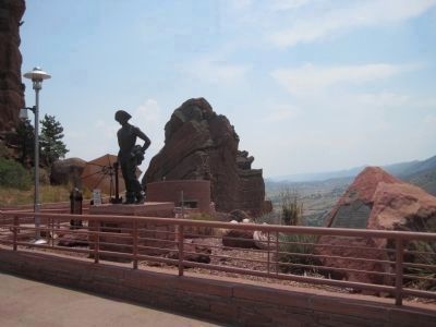 Red Rocks Amphitheatre Marker and CCC Worker Memorial image. Click for full size.