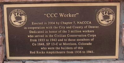 Plaque on the CCC Worker Memorial image. Click for full size.