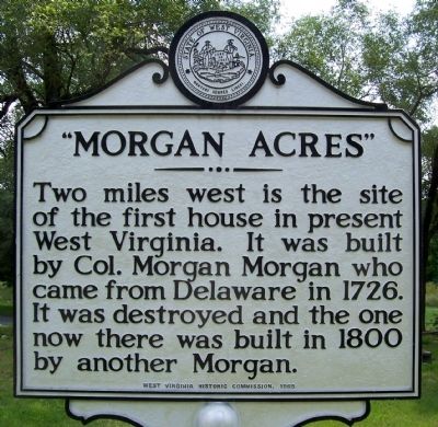 "Morgan Acres" Marker, Bunker Hill, WV image. Click for full size.