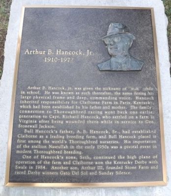 Arthur B. Hancock, Jr. Marker image. Click for full size.