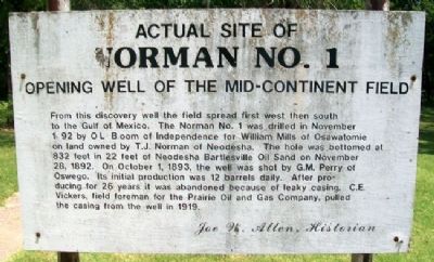Actual Site of Norman No. 1 Marker image. Click for full size.