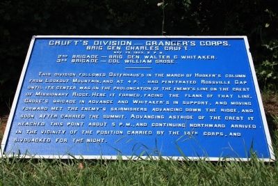 Cruft's Division - Granger's Corps Marker image. Click for full size.