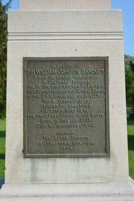 In Memory of Sir William Johnson, Baronet. Marker. Click for full size. In Memory of Sir William Johnson, Baronet. Marker image. Click for full size.
