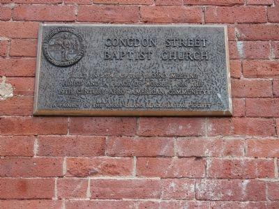 Congdon Street Baptist Church Marker. Click for full size. Congdon Street Baptist Church Marker image. Click for full size.