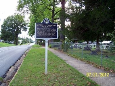 Marble City Cemetery Sylacauga Marker image. Click for full size.