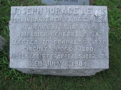 Joseph Horace Lewis grave stone image. Click for full size.