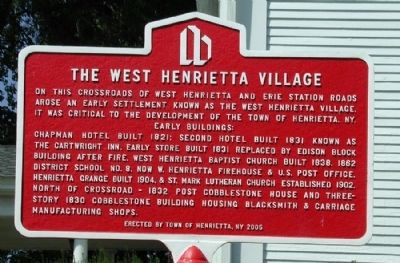 The West Henrietta Village Marker image. Click for full size.