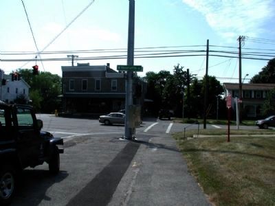 The West Henrietta Village Marker as seen facing west towards 15 image. Click for full size.