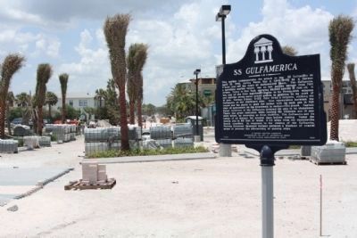 SS Gulfamerica Marker, at the eastern terminus of 4th Avenue North image. Click for full size.