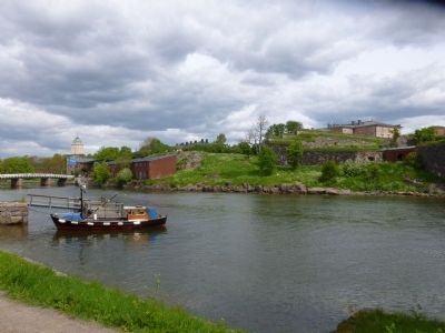 Protected channel between two of the fortress' eight component islands. Click for full size. Protected channel between two of the fortress' eight component islands image. Click for full size.