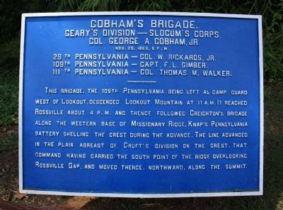 Cobham's Brigade Marker. Click for full size. Cobham's Brigade Marker image. Click for full size.