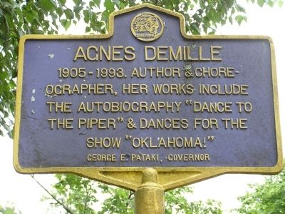 Agnes DeMille Marker image. Click for full size.