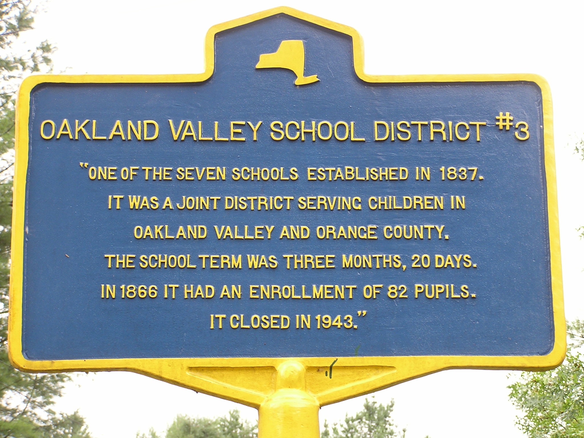 Oakland Valley School District #3 Marker