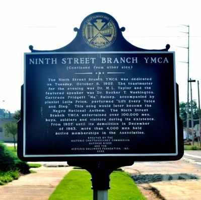Ninth Street Branch YMCA Marker (Side 2) image. Click for full size.