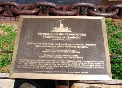 Memorial to Commercial Fishermen of Bayfield Marker image. Click for full size.