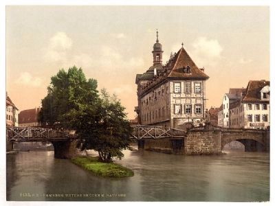 Lower Bridge and Rathaus - Bamberg image. Click for full size.