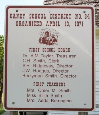 Caney School District No. 34 Marker image. Click for full size.