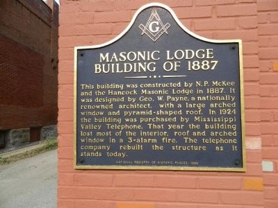 Masonic Lodge Building of 1887 Marker. Click for full size. Masonic Lodge Building of 1887 Marker image. Click for full size.