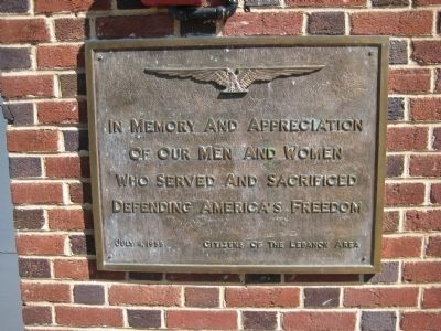 Lebanon Veterans Memorial Marker. Click for full size. Lebanon Veterans Memorial Marker image. Click for full size.
