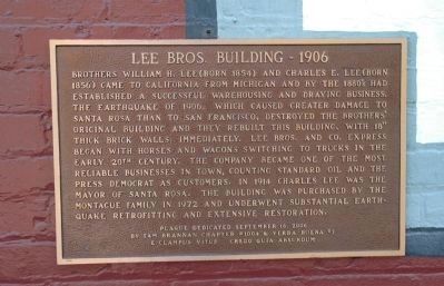 Lee Bros. Building - 1906 Marker image. Click for full size.