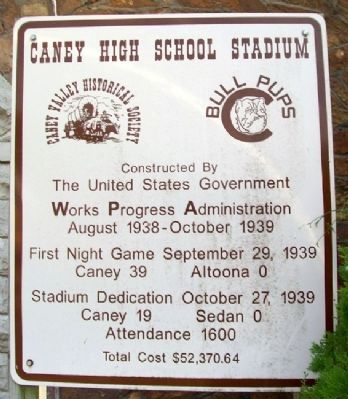 Caney High School Stadium Marker image. Click for full size.