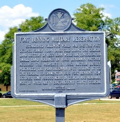 Fort Benning Military Reservation Marker (Side 2). Click for full size. Fort Benning Military Reservation Marker (Side 2) image. Click for full size.