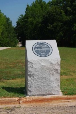 Hartwell Lake 50th Anniversary Marker<br>Georgia Side Near Dam Base image. Click for full size.