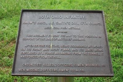 80th Ohio Infantry Marker image. Click for full size.