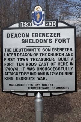 Deacon Ebenezer Sheldon's Fort , Huckle Hill Road (North) image. Click for full size.