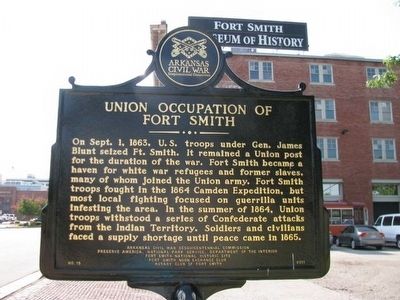 Union Occupation of Fort Smith Marker (Side B) image. Click for full size.