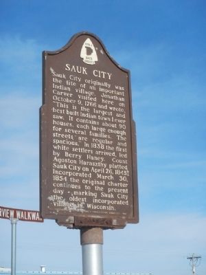 Sauk City Marker. Click for full size. Sauk City Marker image. Click for full size.