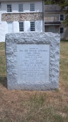 Quarters of Major General William Alexander Marker. Click for full size. Quarters of Major General William Alexander Marker image. Click for full size.