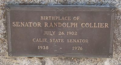 Birthplace of Senator Randolph Collier Marker image. Click for full size.