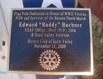 Edward “Buddy” Buchner Plaque image. Click for full size.