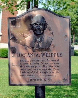 Lucian A. Whipple Marker image. Click for full size.