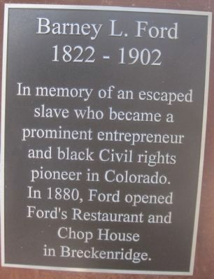 Barney L. Ford Marker. Click for full size. Barney L. Ford Marker image. Click for full size.