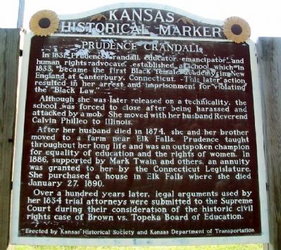 Prudence Crandall Marker. Click for full size. Prudence Crandall Marker image. Click for full size.