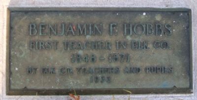 Benjamin F. Hobbs Marker. Click for full size. Benjamin F. Hobbs Marker image. Click for full size.