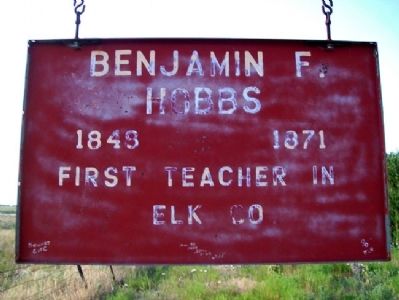 Benjamin F. Hobbs Sign. Click for full size. Benjamin F. Hobbs Sign image. Click for full size.