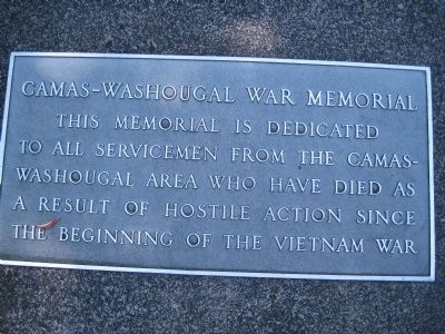 Camas-Washougal War Memorial Marker image. Click for full size.