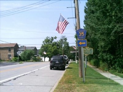 Brick School Marker as seen facing north on 36 image. Click for full size.