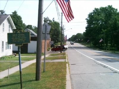 Brick School Marker as seen facing south on 36 image. Click for full size.